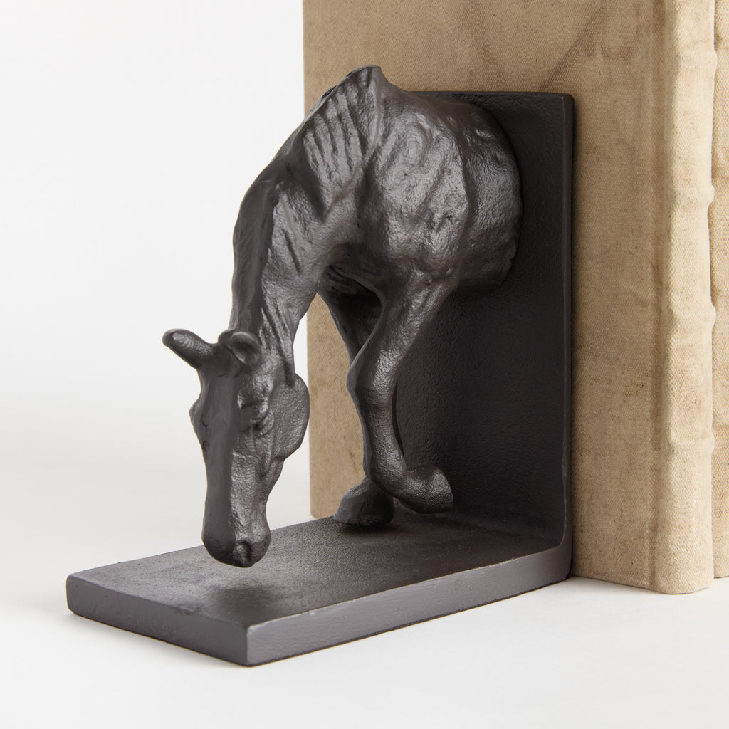 Horse Bookends, Set of 2, styled