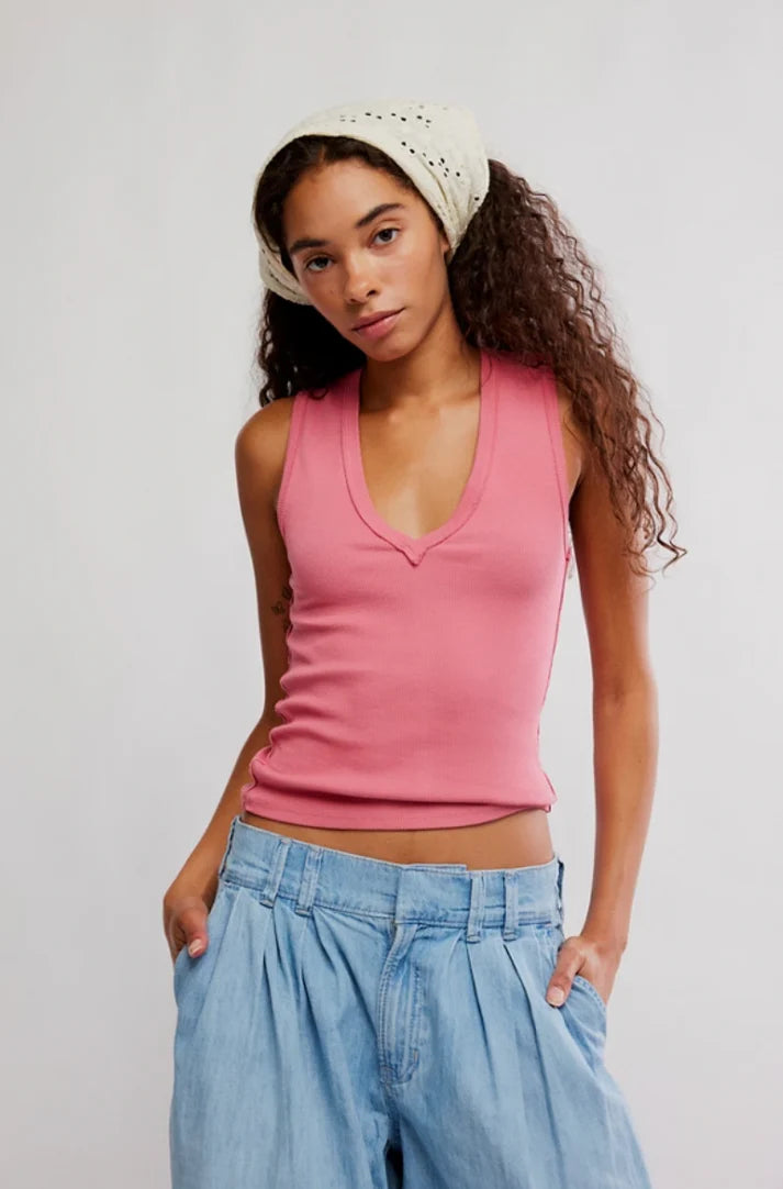 Neria Tank in Vintage Rosey