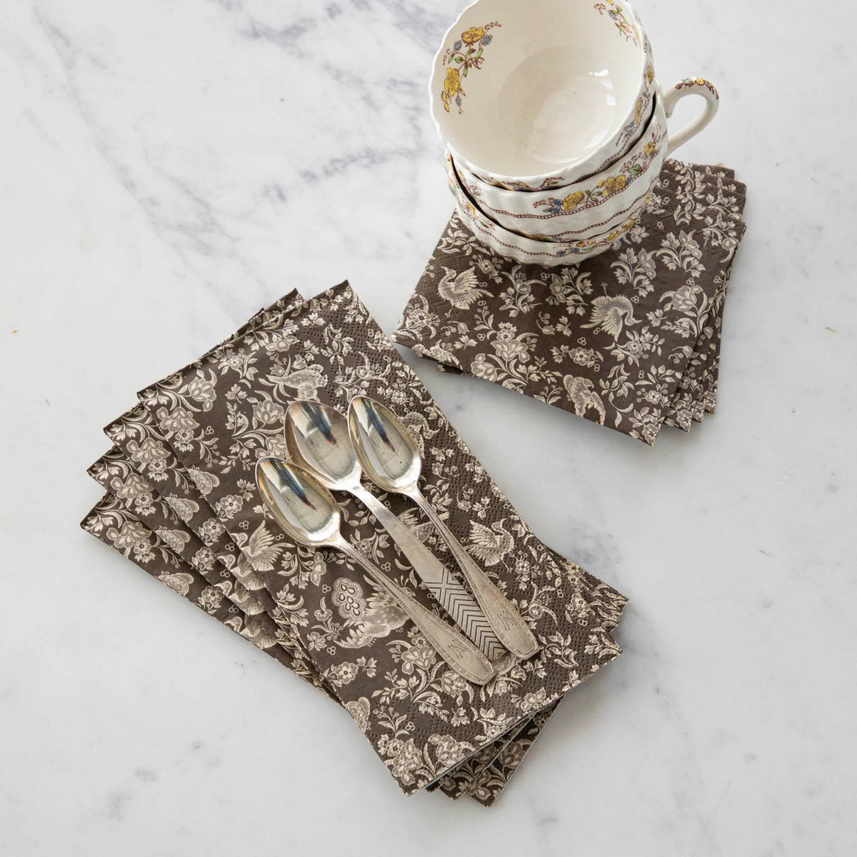 Dark Brown Regal Peacock Guest Napkin