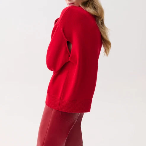 Ramsey Tie Sleeve Sweater - Savvy Red