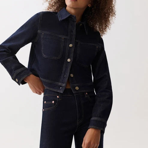 Leonie Cropped Denim Jacket - Nightfall