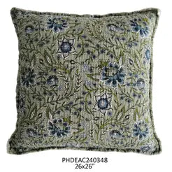 Plumbago Botanical Print Pillow 26"