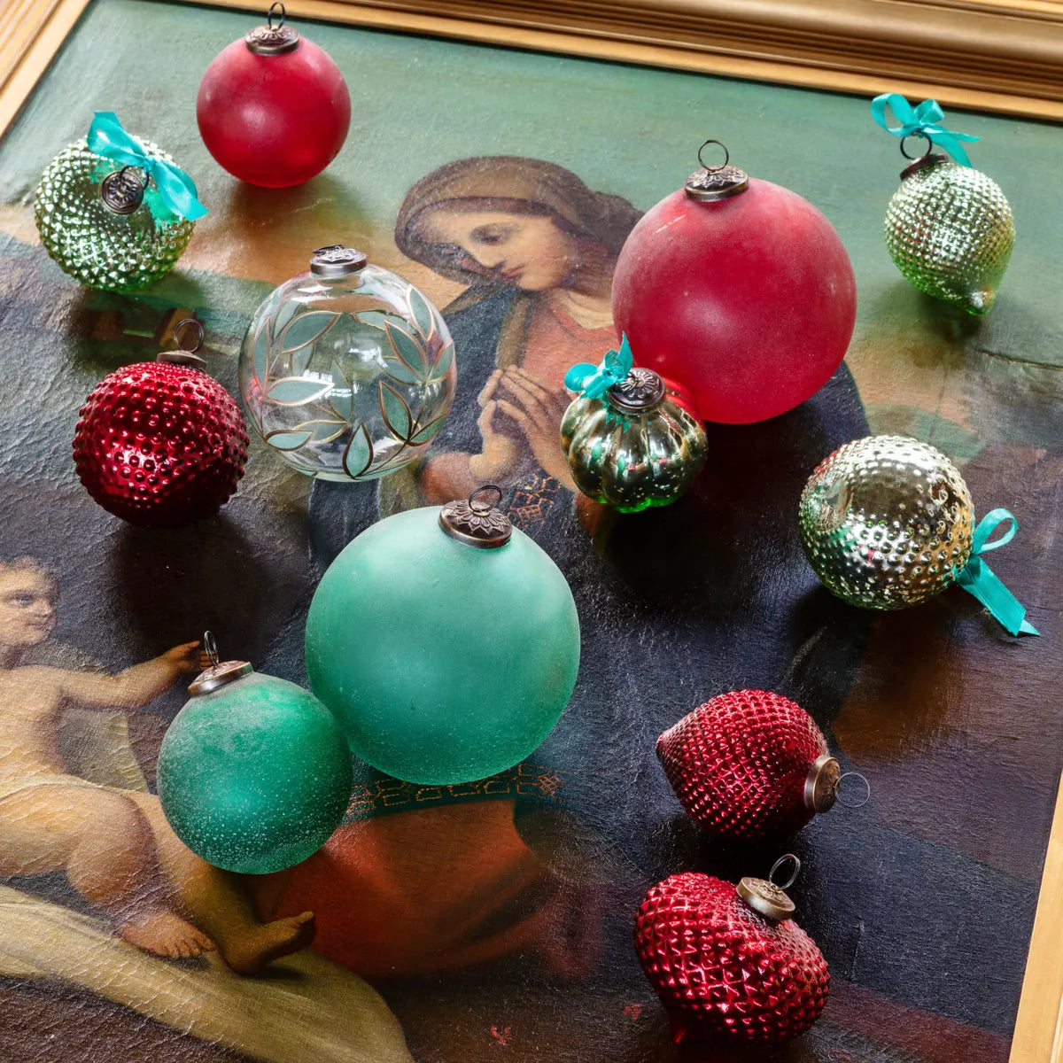 Frosted Emerald Glass 4" Ornament