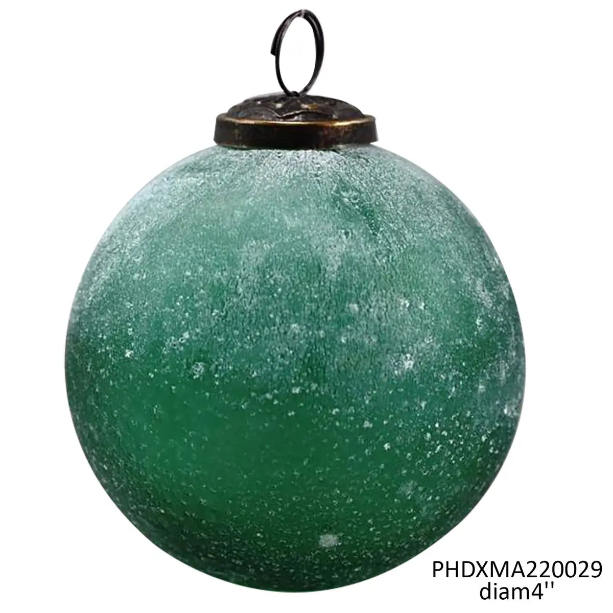 Frosted Emerald Glass 4" Ornament