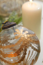 Etched Golden Garland Glass 4" Ornament