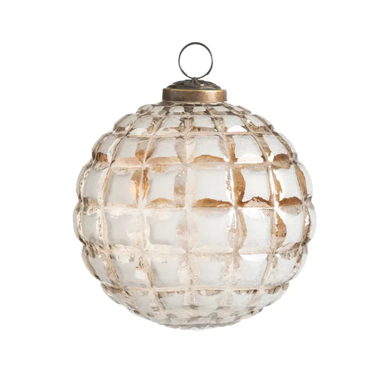 Faceted Frozen Glass 5" Ornament