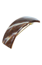 Rectangle Volume Barrette Caramel Horn
