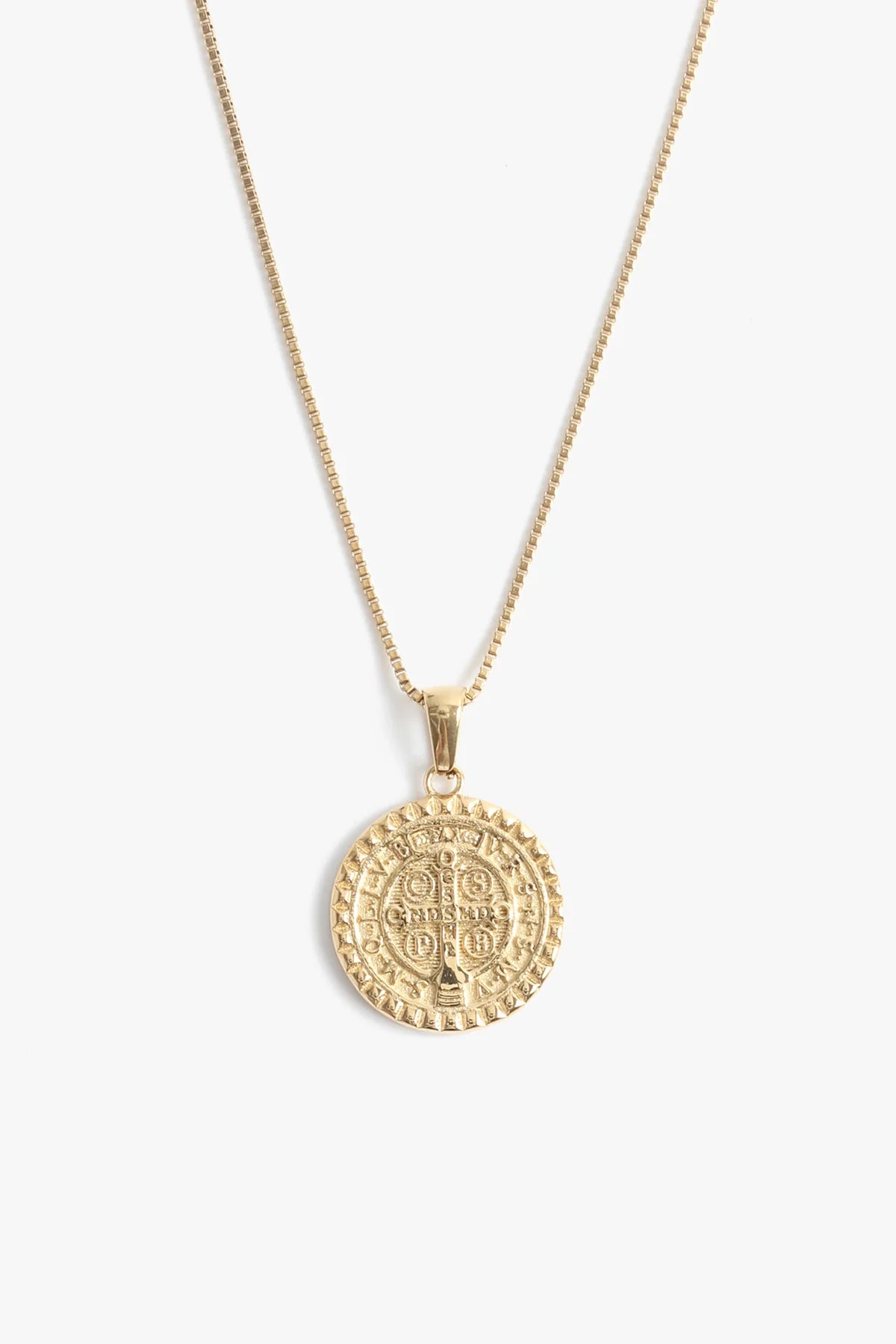 St. Benedict Pendant Gold Necklace