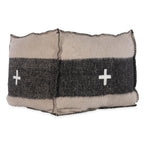 Swiss Army Pouf - Tan / Black