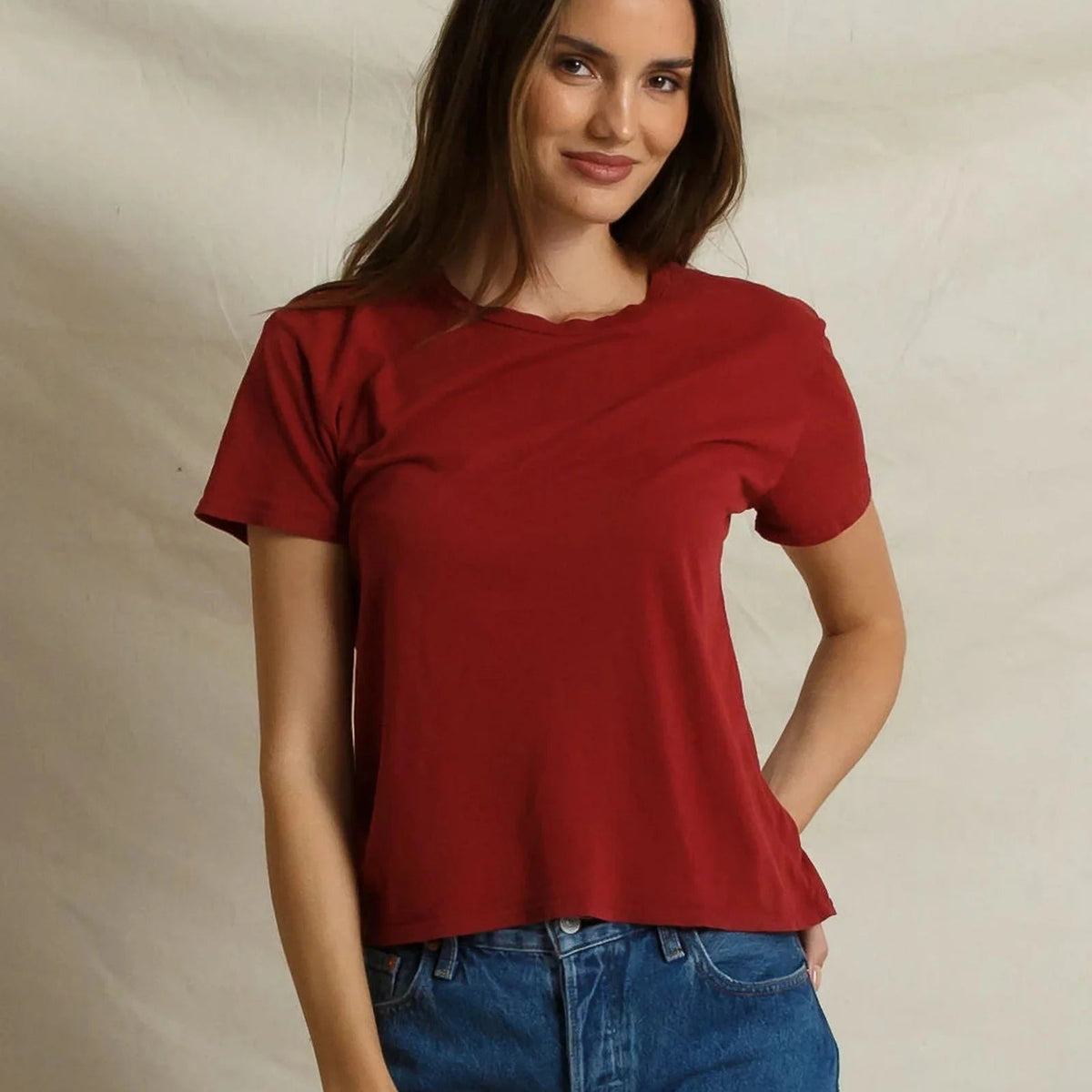 Harley SS Boxy Tee - Ruby Red