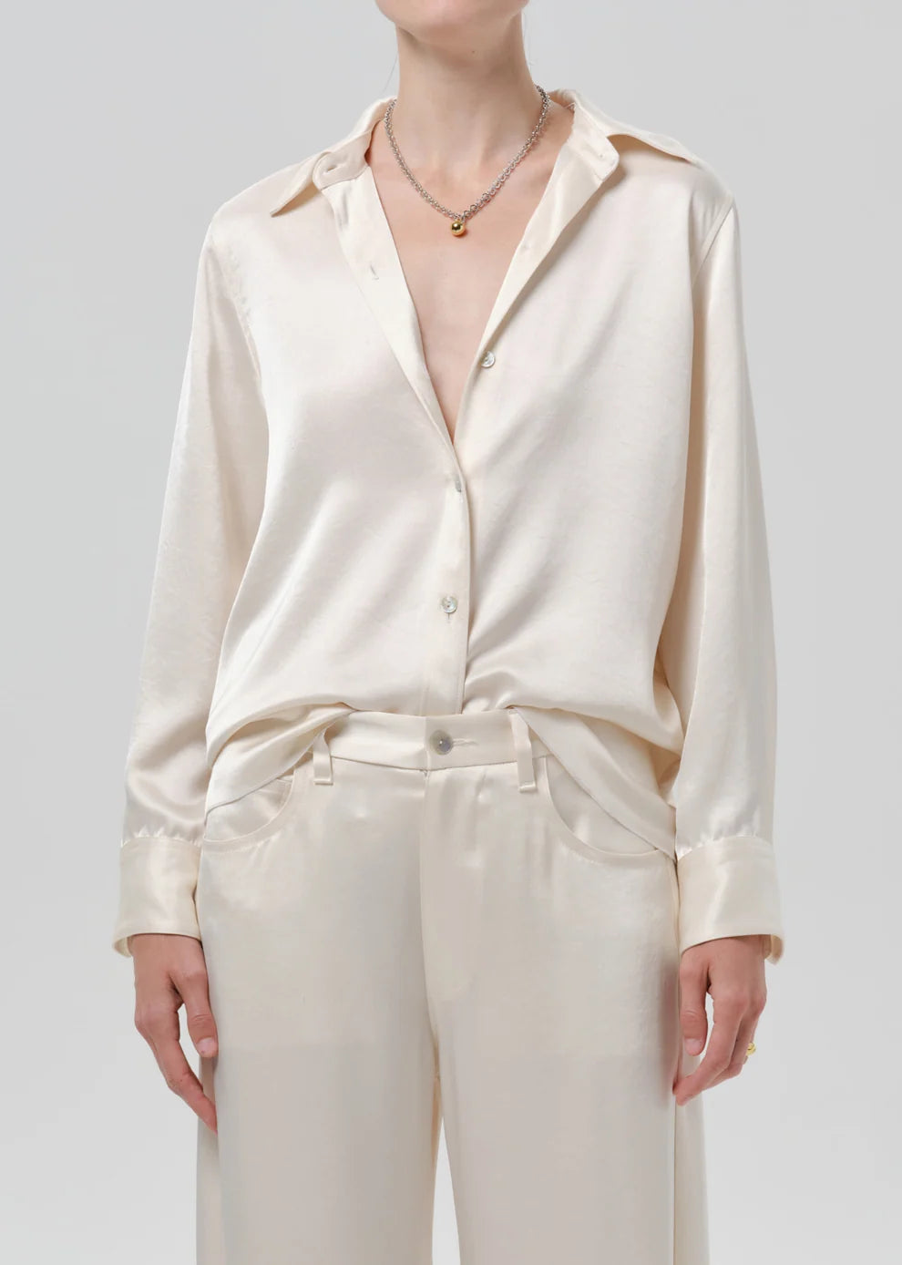 Tullah Satin Shirt - Cream