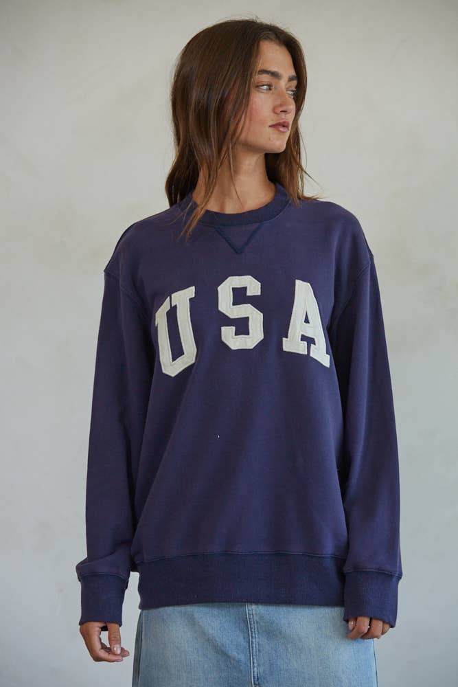 100% Cotton French Terry Crew Neck USA