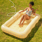 Tanning Pool Lounger Yellow and Blue
