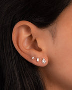 Pear Studs: Silver