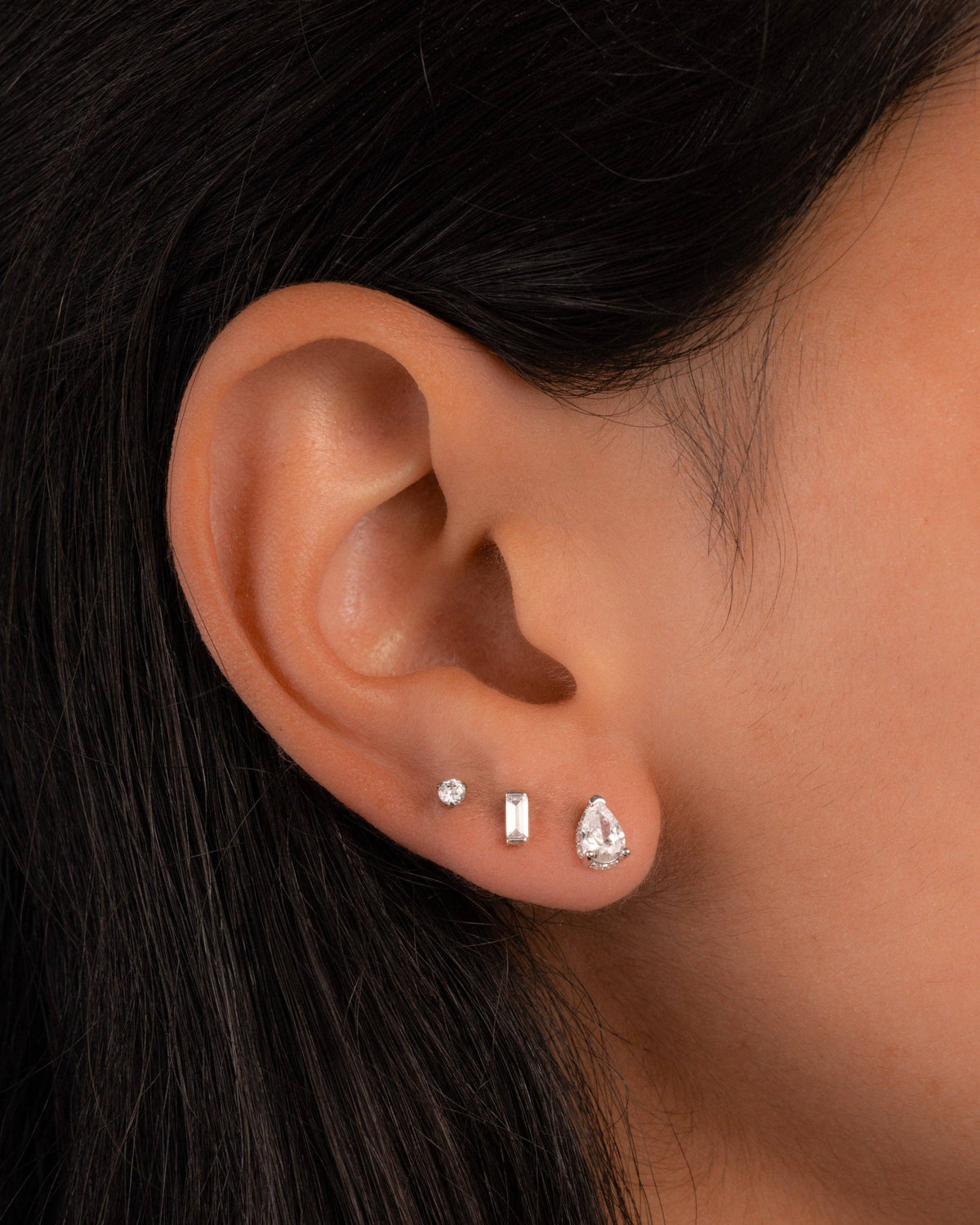 Pear Studs: Silver