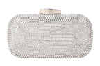 Ladies Oval Rhinestone Crystal Clutch Evening Bag: Black