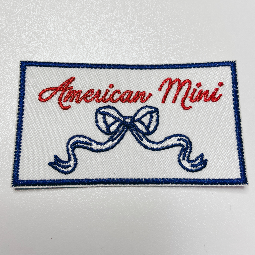 American Mama or American Mini  -  Embroidered hat Patch: 3.5" American MAMA
