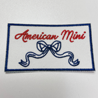 American Mama or American Mini  -  Embroidered hat Patch: 3.5" American MAMA