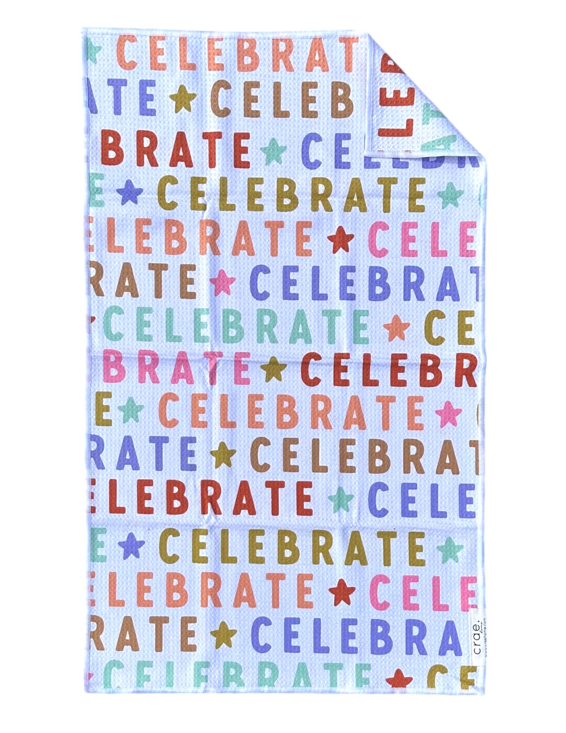 Celebrate: Double-Sided Hand Towel: White / Hand Towel (17 in x 27 in)