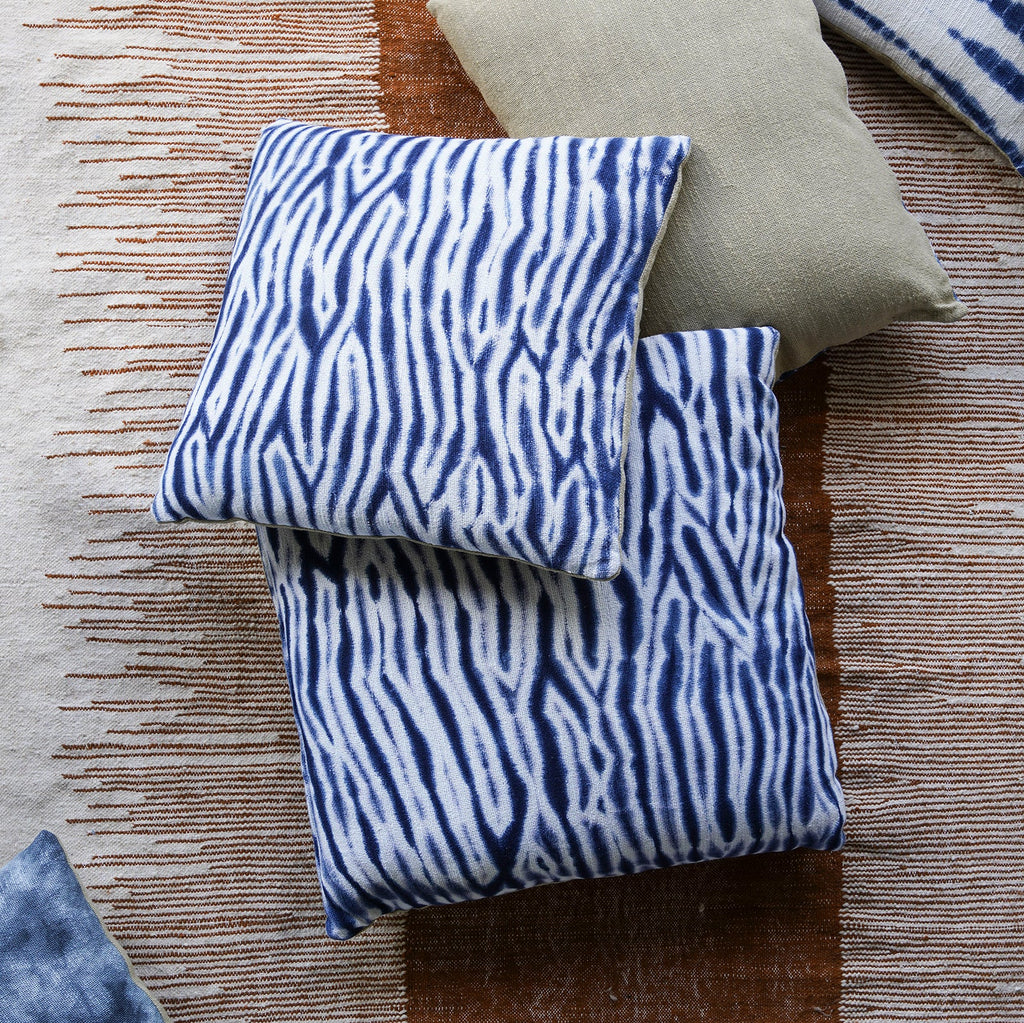 Arashi  Shibori Style Slub Cotton Pillow 20x20