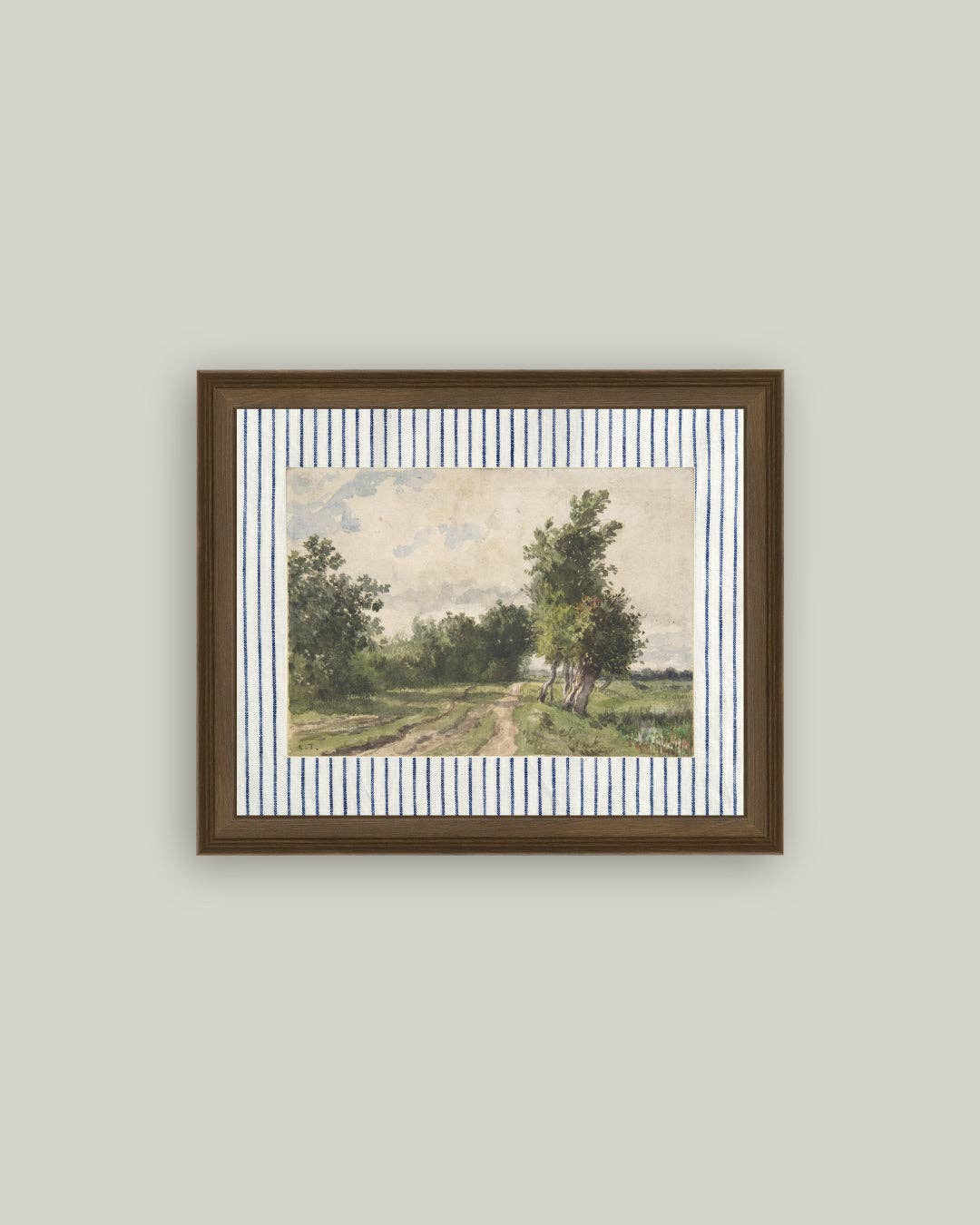 Provence Landscape Framed Antique Art: 10x8