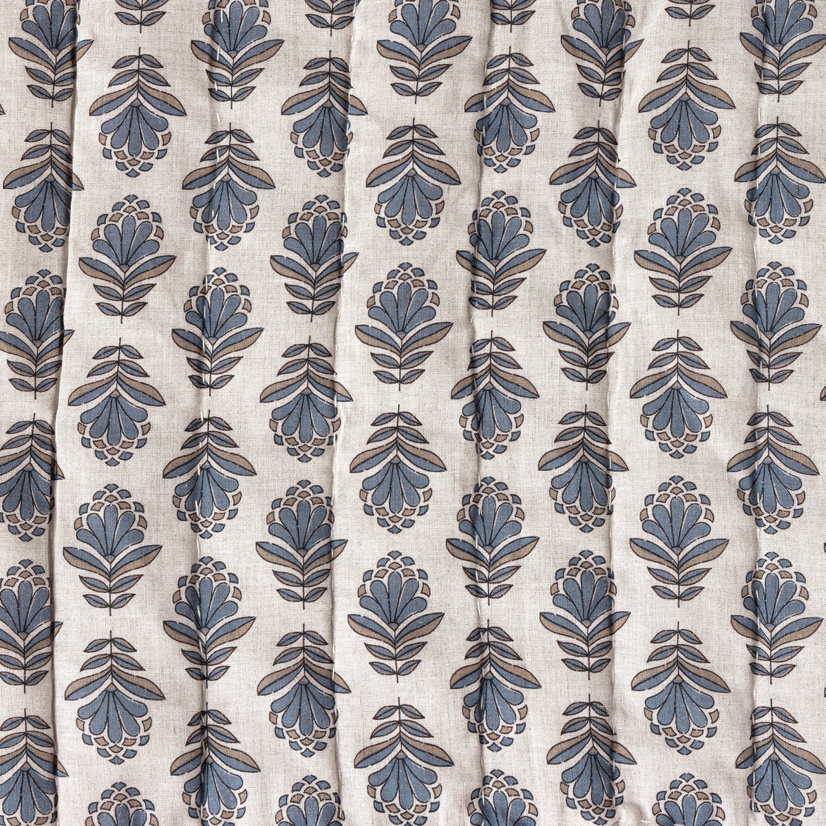 Charlie Block Print Quilt: BLUE / KING/CAL KING