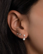 CZ Charm Studs: Silver