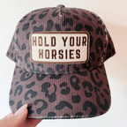 4" Hold Your HORSIES -  Embroidered Hat Patch: Embroidered Patch