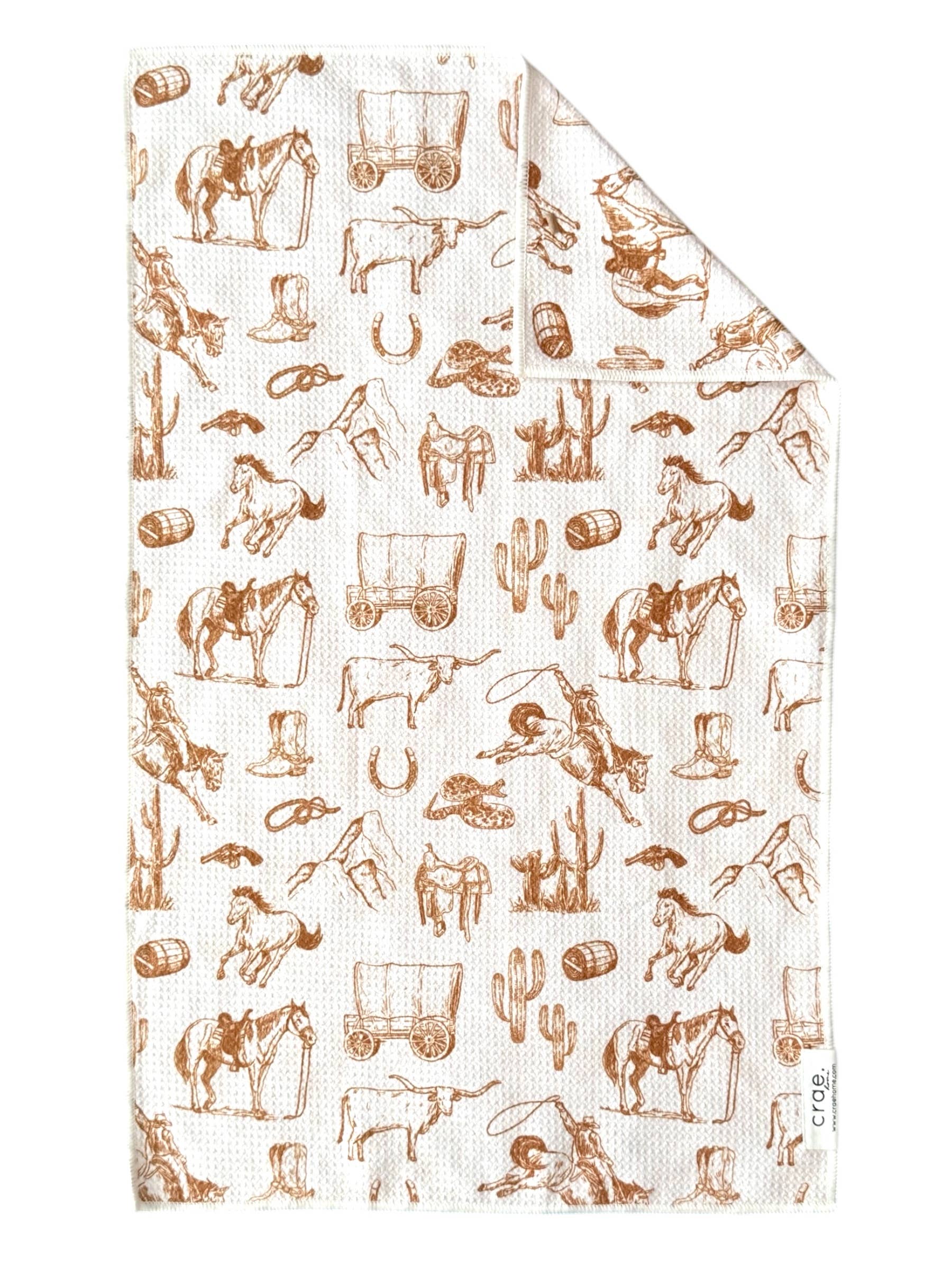 Western: Double-Sided Hand Towel: Cream / 17x27 in / Hand Towel