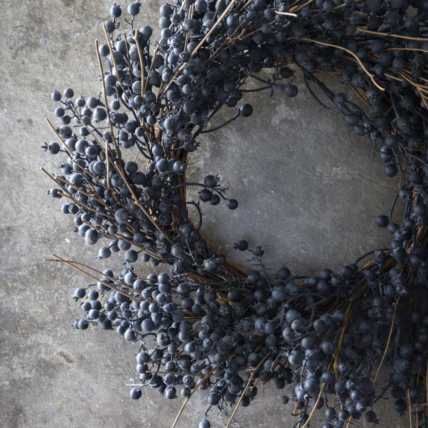 Artificial Berry Wreath, Midnight