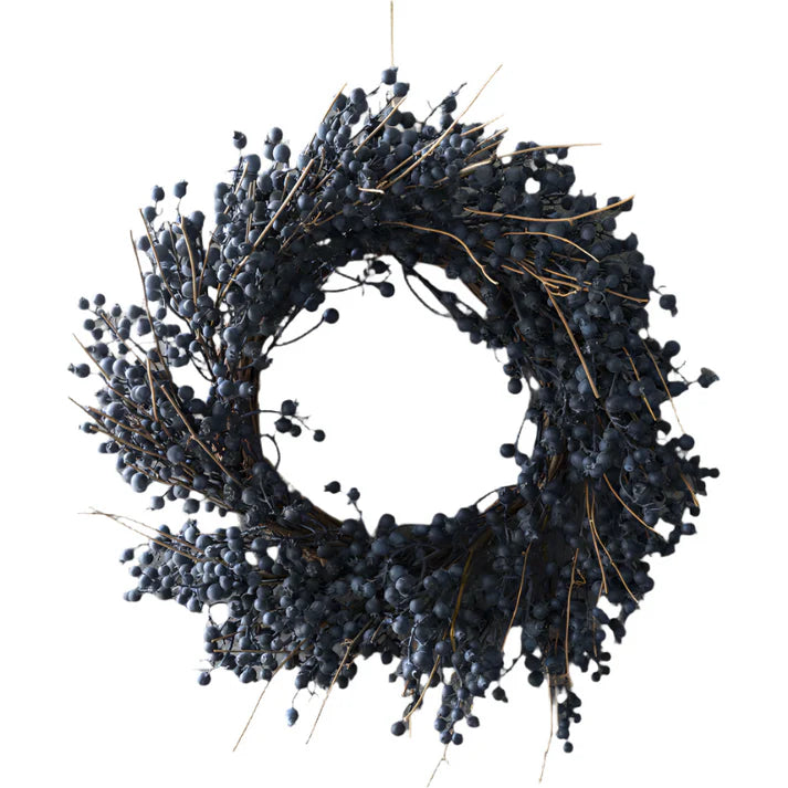 Artificial Berry Wreath, Midnight