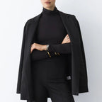 Ponte Knit Oversized Blazer in Black