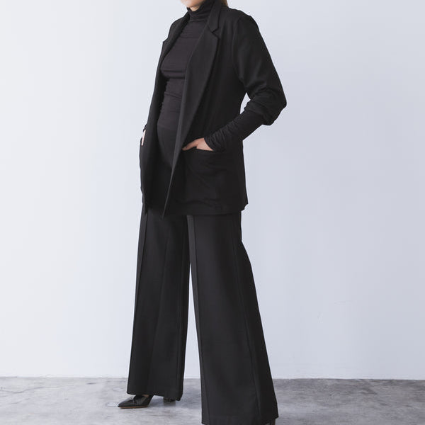Ponte Knit Oversized Blazer in Black