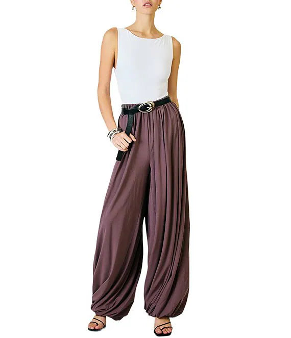 Mauve Bubble Hem Pants