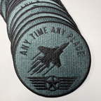 3" Any Time Any Place - Aviation -  Embroidered Hat Patch: Embroidered Patch