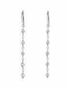 CZ Drop Earrings: Silver