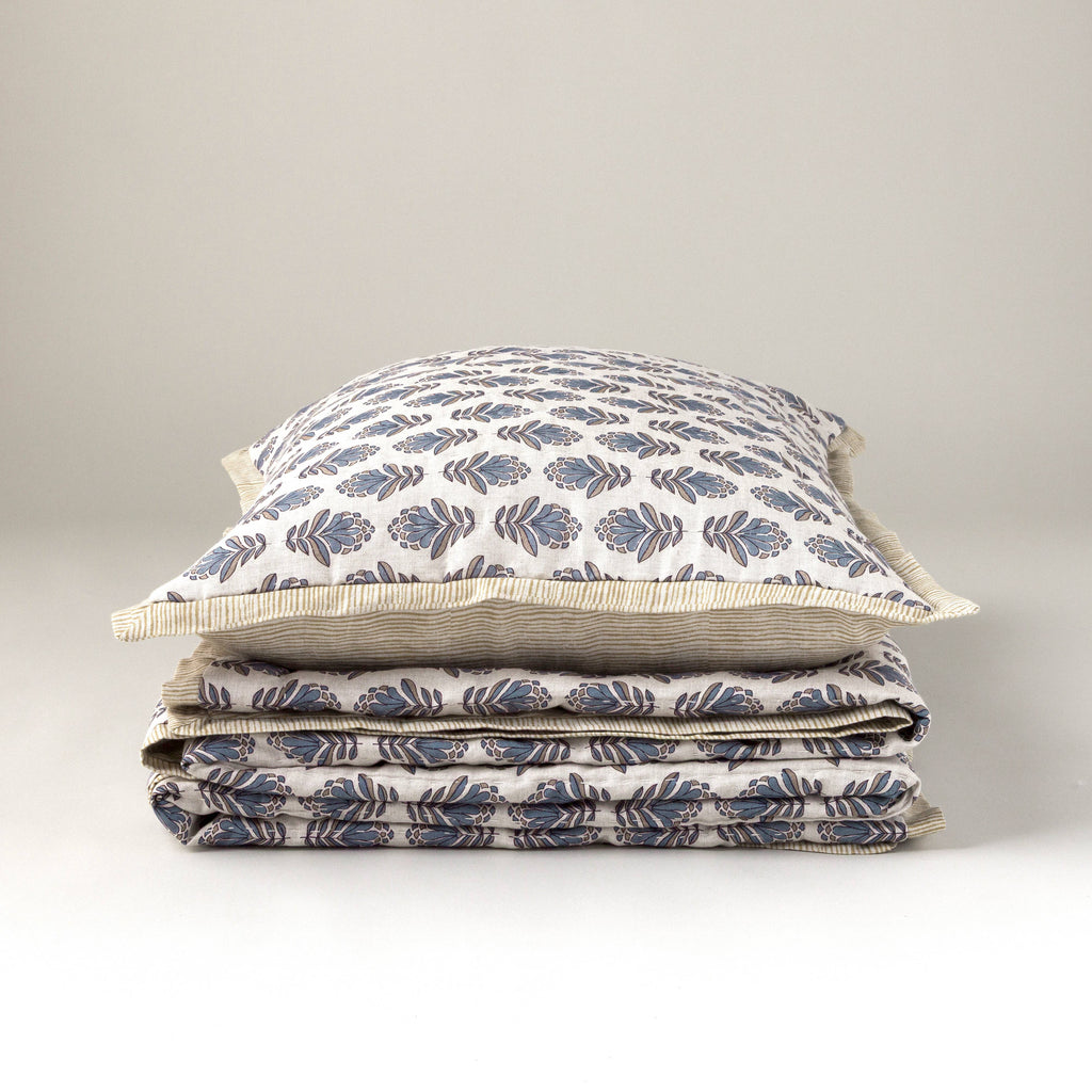 Charlie Block Print Sham: BLUE / KING