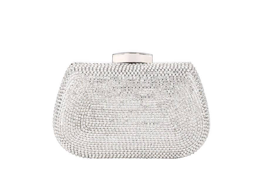 Rhinestone Crystal Clutch - Shimmering Rhinestones: Silver