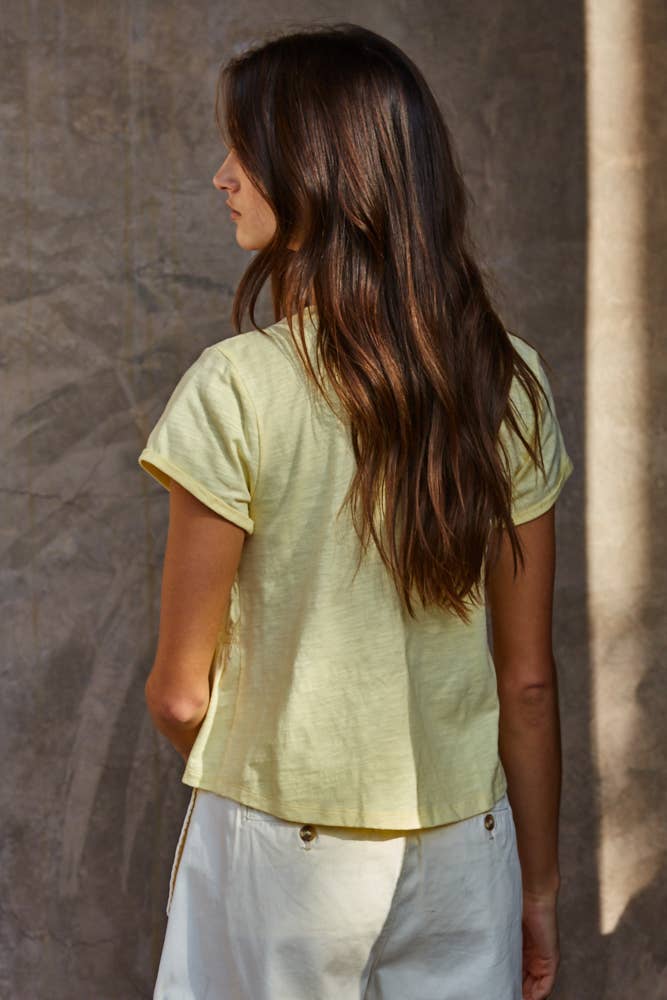 Cotton Short Sleeve Smocking Top