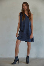 Satin One Shoulder Dress