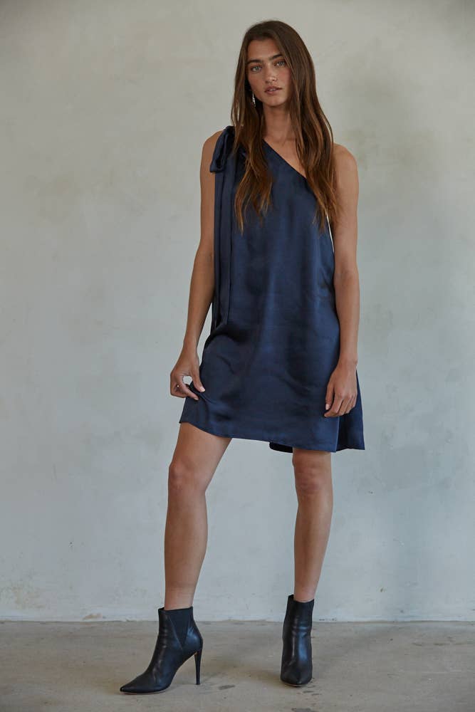 Satin One Shoulder Dress