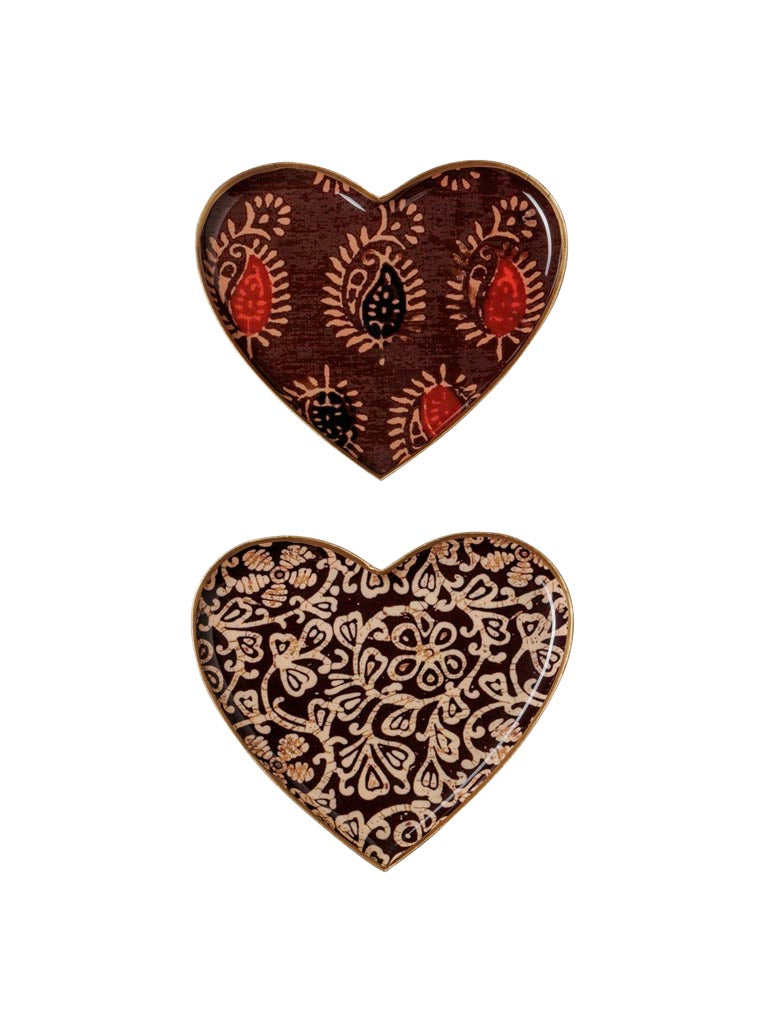 Chehoma S/2 Burgundy Heart Trays Bangalore cutout