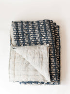 Blossom Block Print Quilt: ORANGE / KING/CAL KING