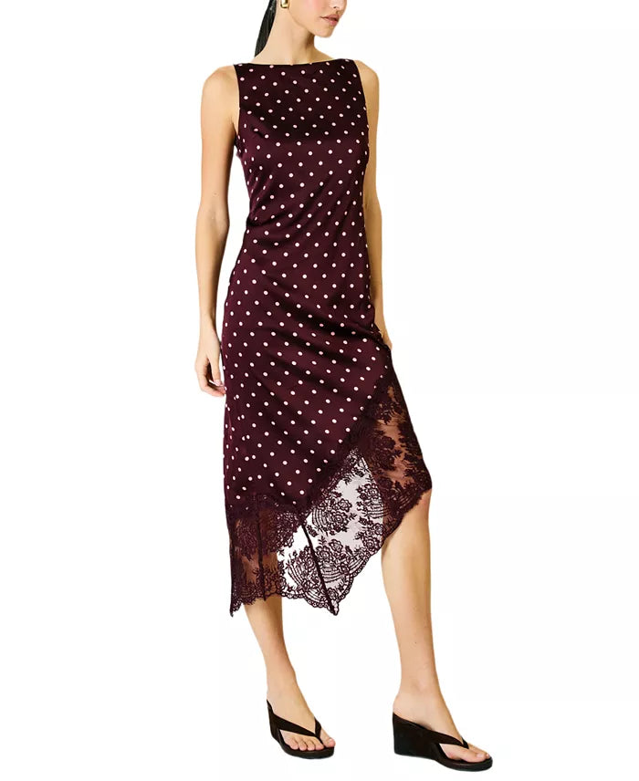Polka Dot Satin Midi Dress – Olives & Home Downtown
