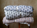 Charlie Block Print Quilt: BLUE / KING/CAL KING
