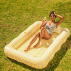 Tanning Pool Lounger Yellow and Blue