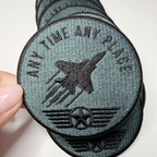 3" Any Time Any Place - Aviation -  Embroidered Hat Patch: Embroidered Patch