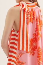 Floral Stripe Halter Maxi Dress
