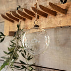 Clear Etched Laurel Glass 5" Ornament
