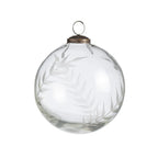 Clear Etched Laurel Glass 5" Ornament
